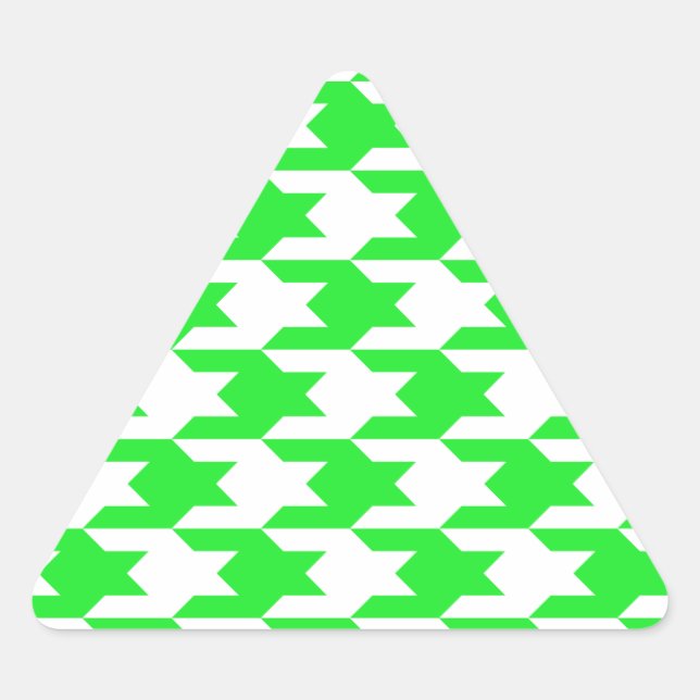 Houndstooth Pattern 1 Green Triangle Sticker (Front)