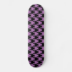 Houndstooth Pattern 1 Radiant Orchid Skateboard