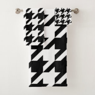 Houndstooth Pattern Bath Towel Set