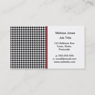 Houndstooth pattern - Black and white Business Card
