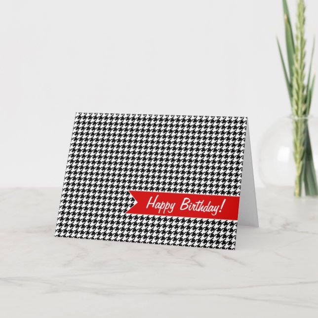 Houndstooth pattern - Black and white Card (Front)