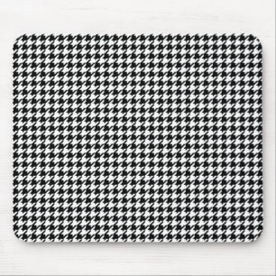 Houndstooth pattern - Black and white Mouse Pad