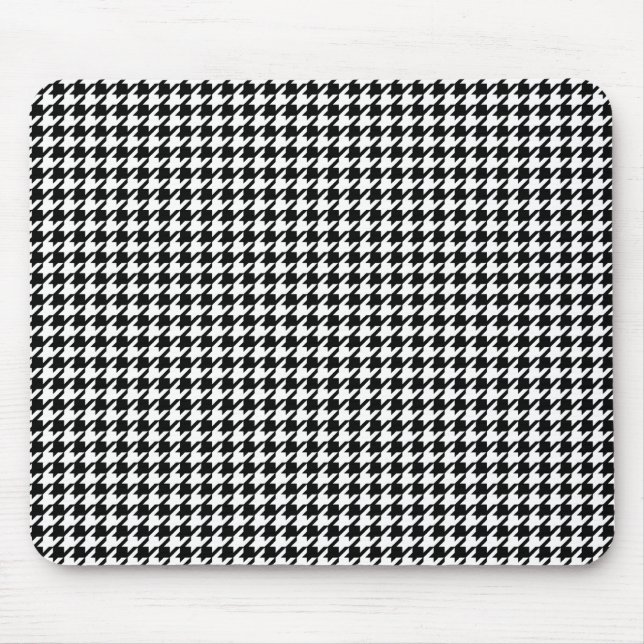 Houndstooth pattern - Black and white Mouse Pad (Front)
