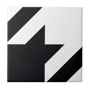 Houndstooth Pattern Black White Ceramic Tile