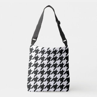Houndstooth Pattern Black White Crossbody Bag