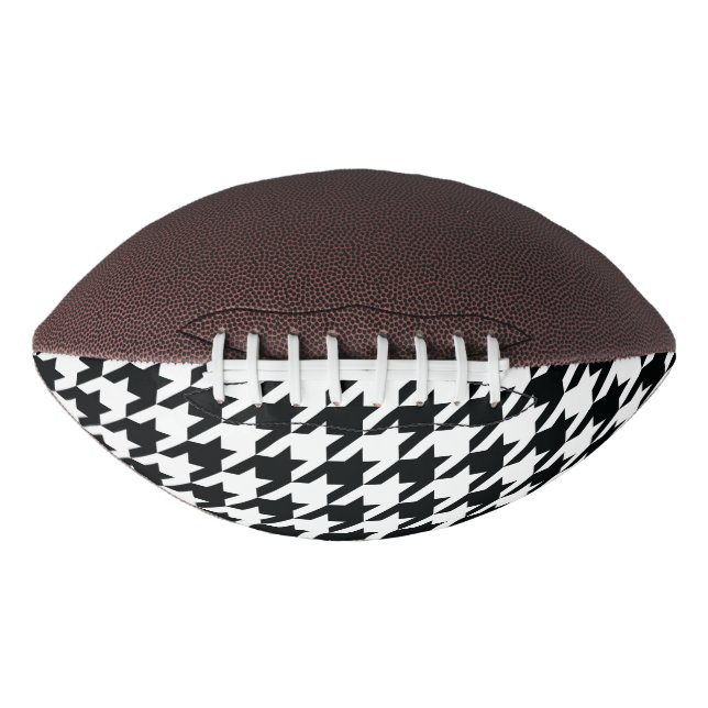 Houndstooth Pattern Black White Football (Front)
