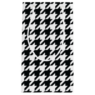 Houndstooth Pattern Black White Small Gift Bag