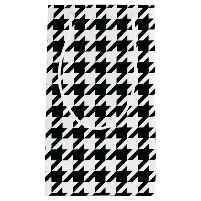 Houndstooth Pattern Black White Small Gift Bag (Front)