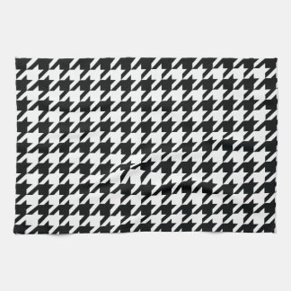 Houndstooth Pattern Black White Tea Towel