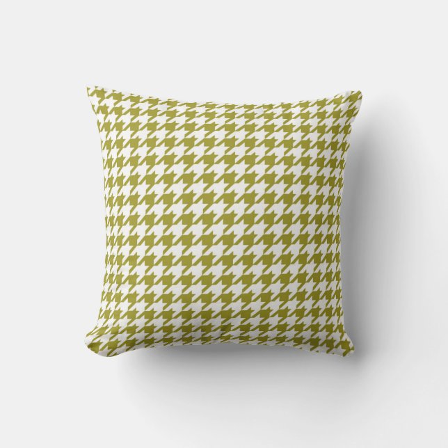 Houndstooth Pattern Chartreuse Green Cushion (Front)