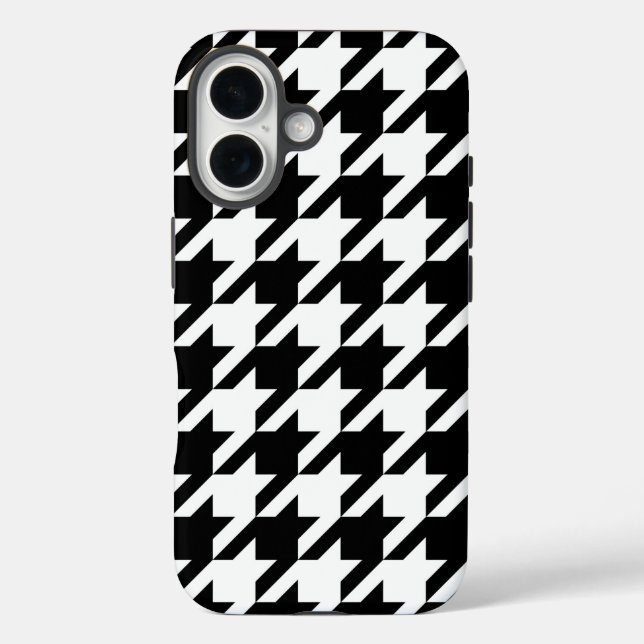 Houndstooth Pattern in Black and White Case-Mate iPhone Case (Back)