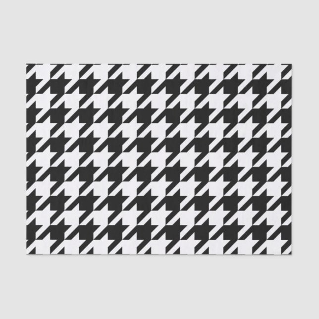 Houndstooth Pattern in Black and White Tissue Paper (Front)