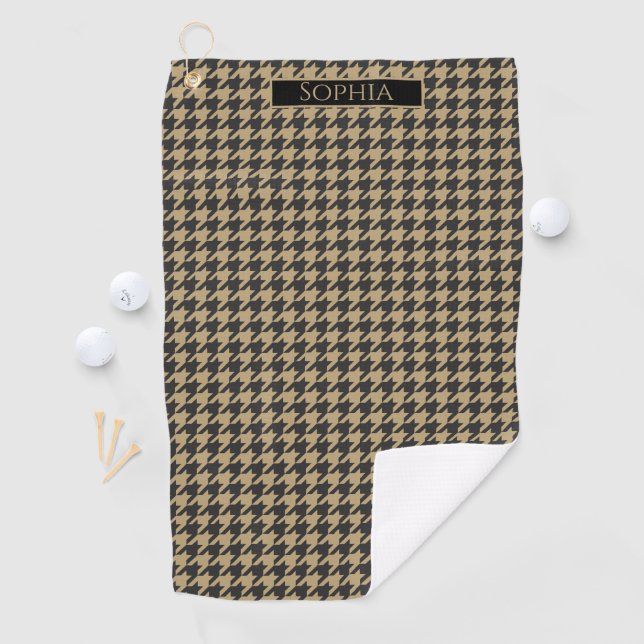 Houndstooth Pattern-Pale Taupe- Golf Towel (InSitu)