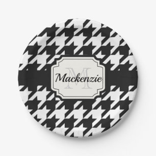 Houndstooth Pattern Paper Plate