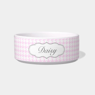 Houndstooth pattern - pastel pink bowl