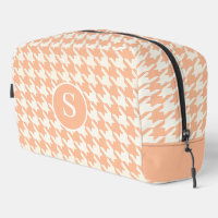 Houndstooth Peach Fuzz & White Toiletry Bag