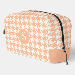 Houndstooth Peach Fuzz & White Toiletry Bag