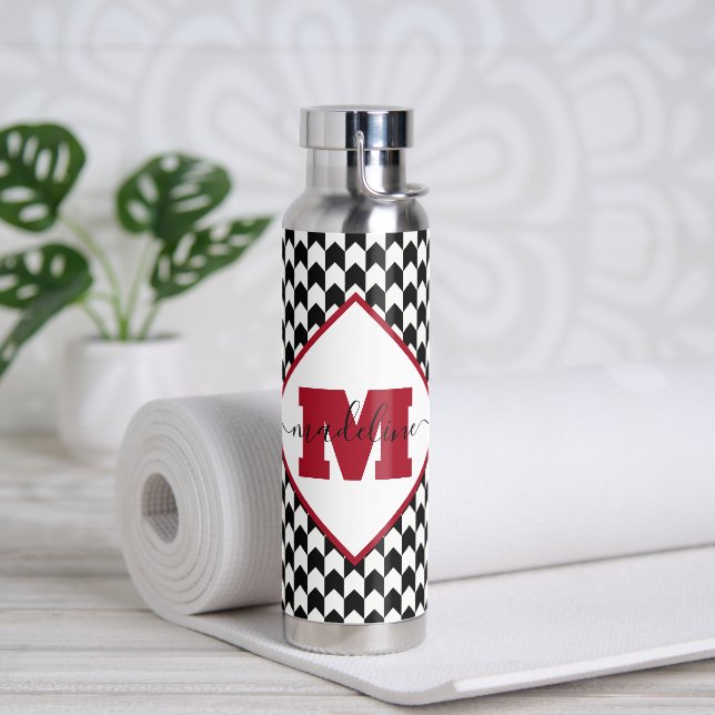 Houndstooth personalised water bottle (Yoga)