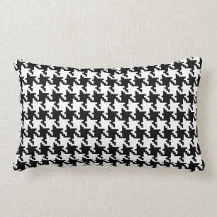 Houndstooth Pied-de-Poule Pattern Mod Lumbar Cushion
