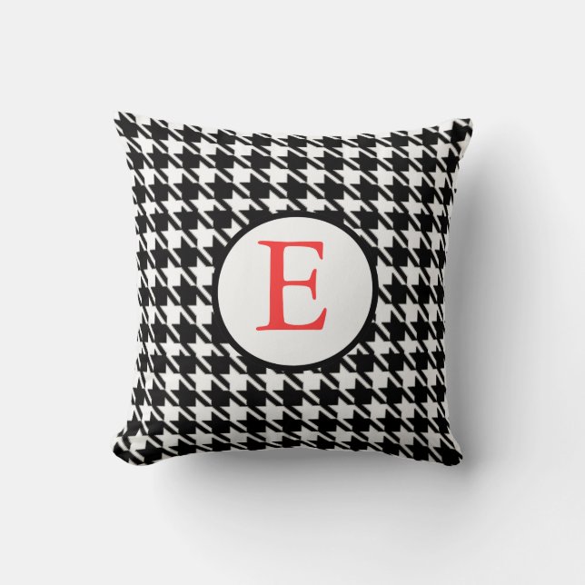 Houndstooth Pillow With Initial (Front)