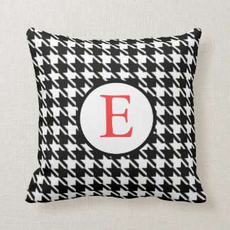Houndstooth Pillow With Initial