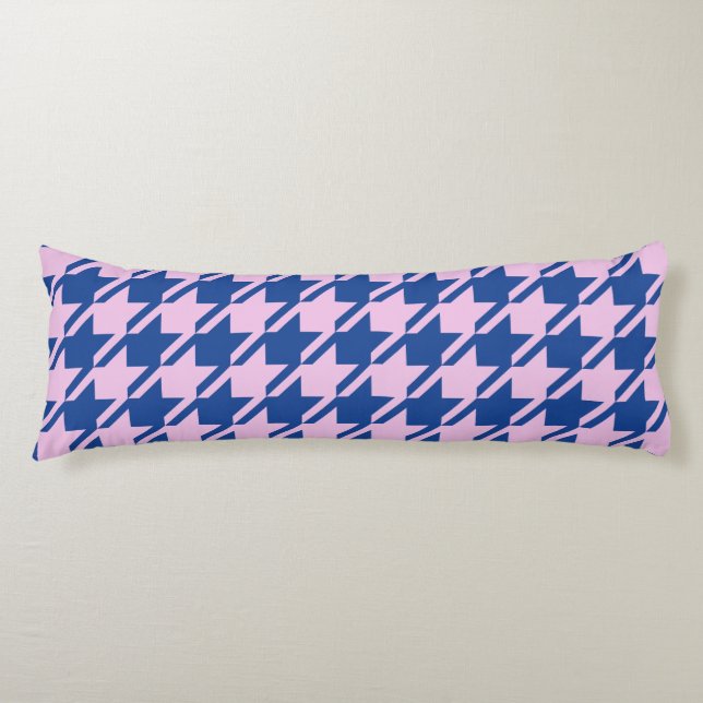 Houndstooth Pink+Blue Big Pattern Body Cushion (Front)