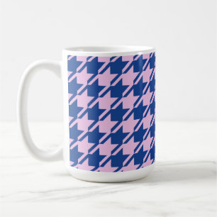 Houndstooth Pink+Blue Big Pattern Coffee Mug