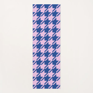 Houndstooth Pink+Blue Big Pattern Yoga Mat