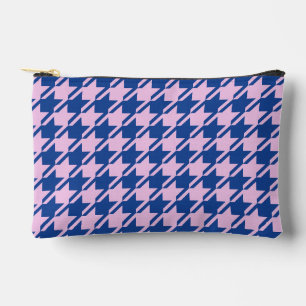 Houndstooth Pink+Blue Pattern Accessory Pouch