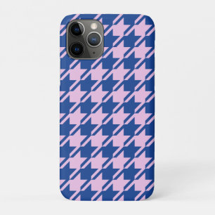 Houndstooth Pink+Blue Pattern iPhone 11 Pro Case