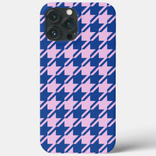 Houndstooth Pink+Blue Pattern iPhone 13 Pro Max Case
