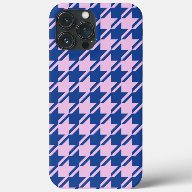 Houndstooth Pink+Blue Pattern Case-Mate iPhone Case (Back)