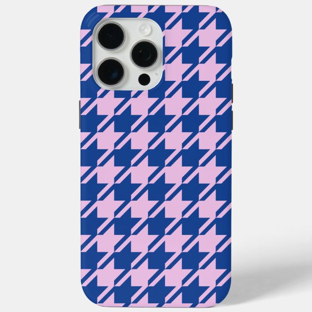 Houndstooth Pink+Blue Pattern Case-Mate iPhone Case (Back)