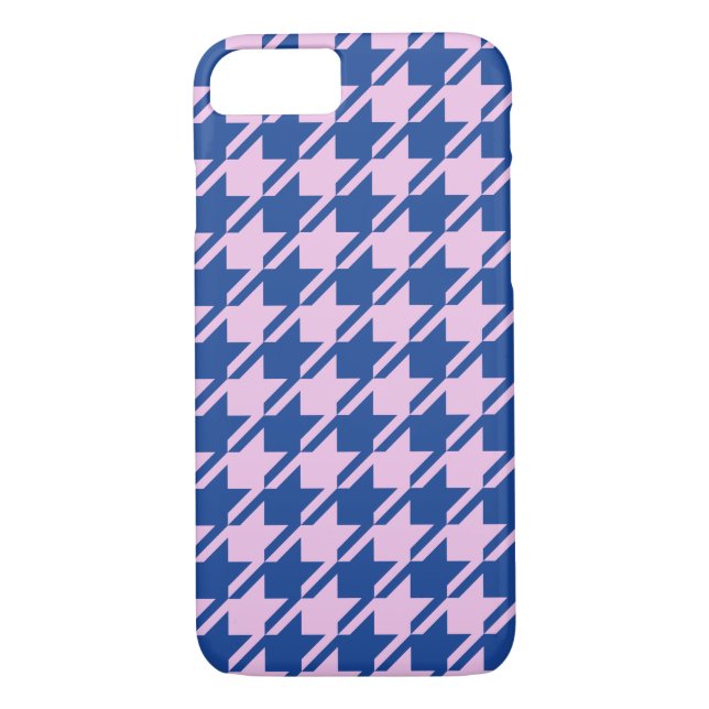 Houndstooth Pink+Blue Pattern Case-Mate iPhone Case (Back)