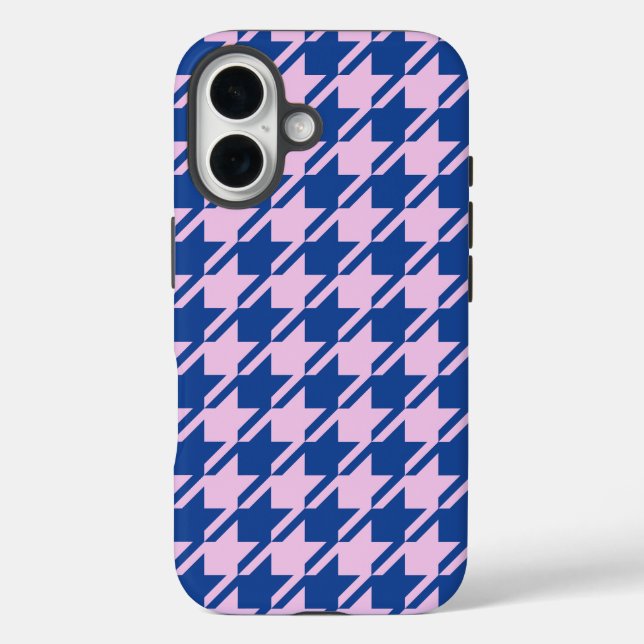 Houndstooth Pink+Blue Pattern Case-Mate iPhone Case (Back)