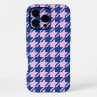 Houndstooth Pink+Blue Pattern