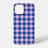 Houndstooth Pink+Blue Pattern