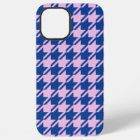 Houndstooth Pink+Blue Pattern