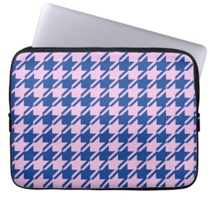 Houndstooth Pink+Blue Pattern Laptop Sleeve