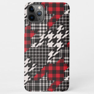 Houndstooth Plaid Pattern Patchwork Collage iPhone 11Pro Max Case