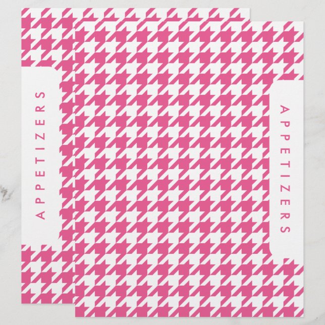 Houndstooth Recipe Divider / Appetizers / Custom   (Front/Back)