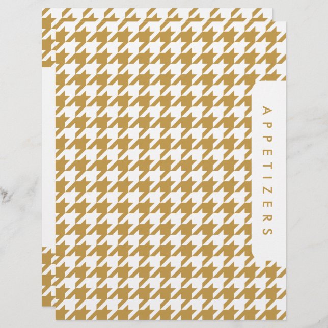 Houndstooth Recipe Divider / Appetizers / Custom   (Front/Back)