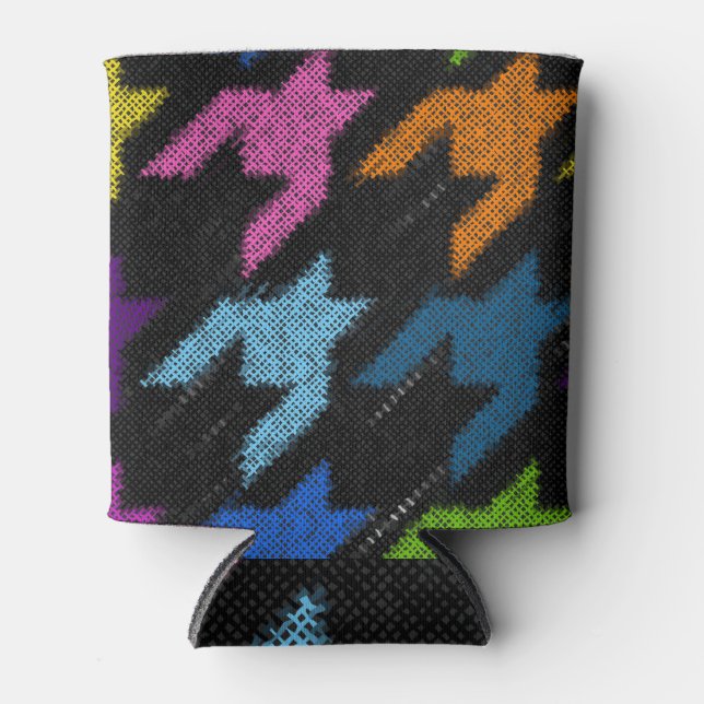 Houndstooth: rough canvas imitation. can cooler (Front)