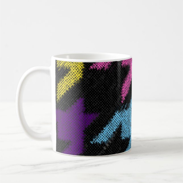 Houndstooth: rough canvas imitation. coffee mug (Left)