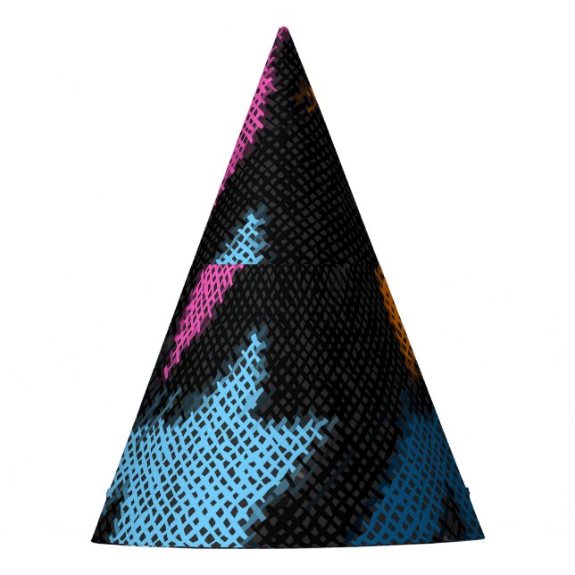 Houndstooth: rough canvas imitation. party hat (Front)
