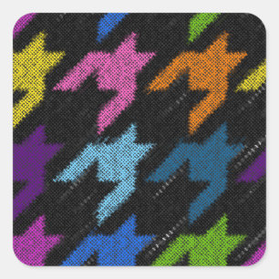 Houndstooth: rough canvas imitation. square sticker