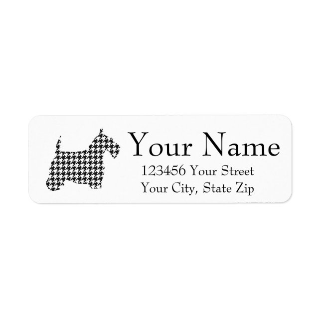 Houndstooth Scottie Return Address Label (Front)