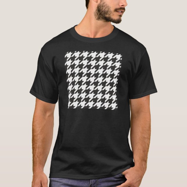 Houndstooth seamless grey, black and white pattern T-Shirt (Front)