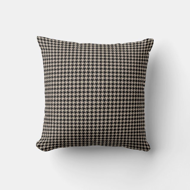 Houndstooth Tan and Black Cushion (Front)