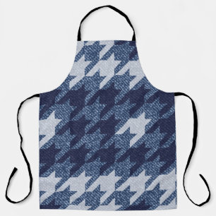 Houndstooth Tartan Jeans Background Design Apron